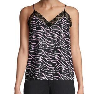 Olivia Rubin Flora Cami Pink Zebra Sequined Cami Top Size 0 NWT
